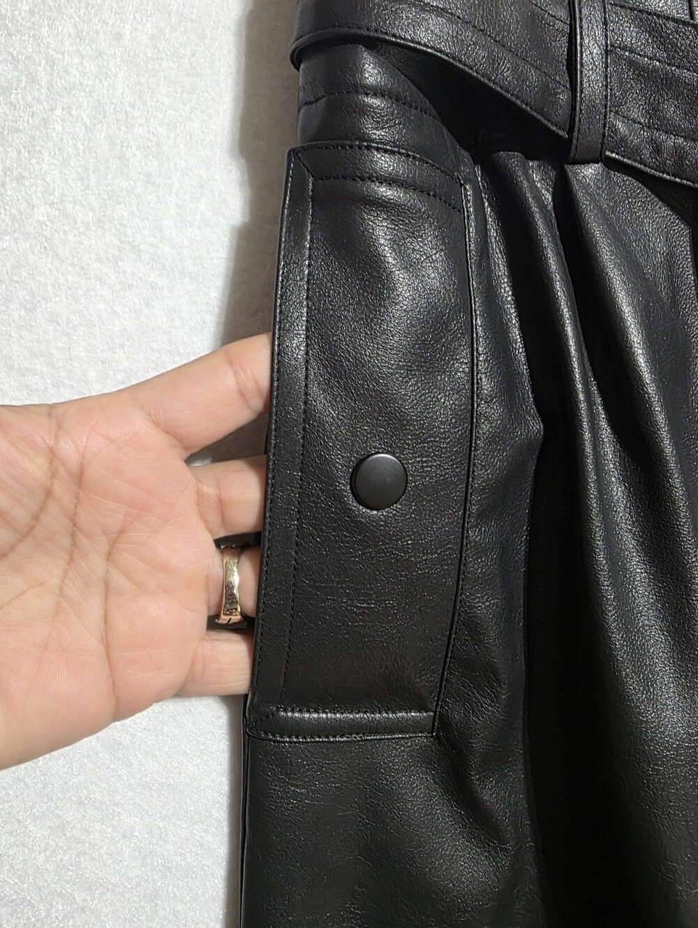 BROCHU WALKER VEGAN LEATHER TEAGAN MIDI SKIRT SZ M - Picture 7 of 13